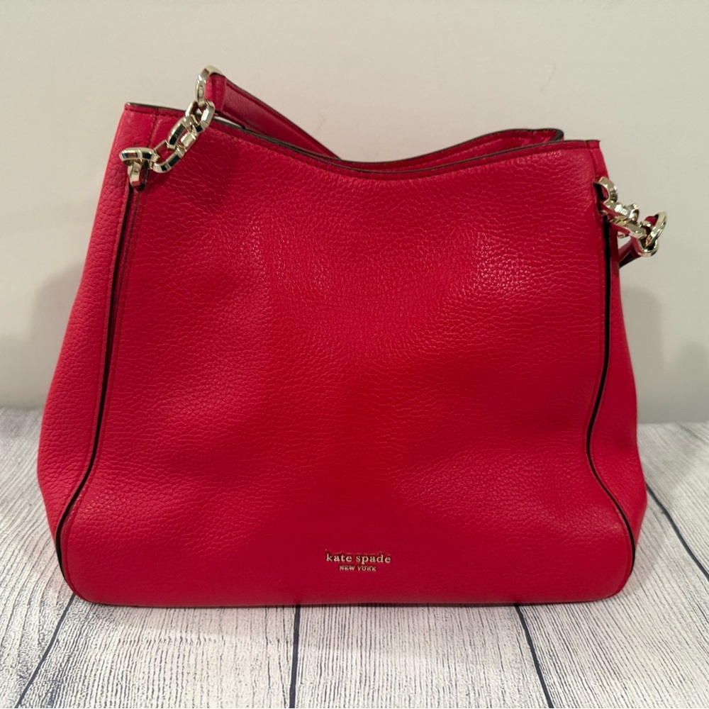 Kate Spade Red Shoulder Bag with Versatile Straps/11x9in - Picture 6 of 15